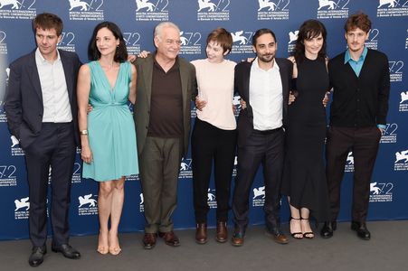 Juliette Binoche, Giorgio Colangeli, Piero Messina, Lou de Laâge, Domenico Diele, and Antonio Folletto at an event for L