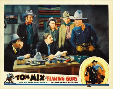 Gilbert Holmes, Duke R. Lee, Tom Mix, Bud Osborne, Walter Patterson, William Steele, and Tony Jr. the Horse in Flaming G