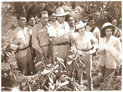 Suzanne Dalbert, Trudy Marshall, Onslow Stevens, and Johnny Weissmuller in Mark of the Gorilla (1950)