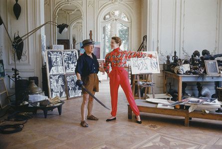 Pablo Picasso with French model Bettina Graziani in his Cannes Villa, La Californie