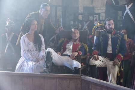 Olivier Martinez, Antonio de la Vega, and Cynthia Addai-Robinson in Texas Rising (2015)