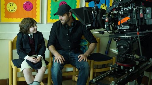 Owen with Director Eli Craig on the set of Little Evil