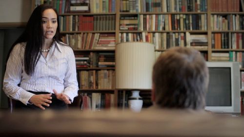 Sylvette Ortiz playing a lawyer in a 2010 short film