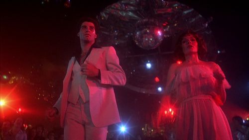 John Travolta and Karen Lynn Gorney in Saturday Night Fever (1977)