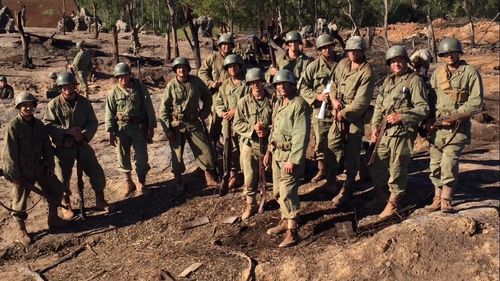 Aidan (Second from the Left) and the US contingent of the HACKSAW RIDGE stunt team. SAG Award Winners