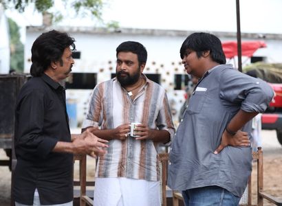 Rajinikanth, M. Sasikumar, and Karthik Subbaraj in Petta (2019)