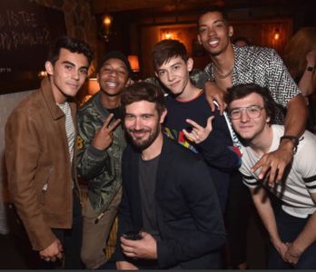 Cayleb Long, Tyler Alvarez, DeRon Horton, Griffin Gluck, Melvin Gregg, and Bryce Earhart at the American Vandal Season 2