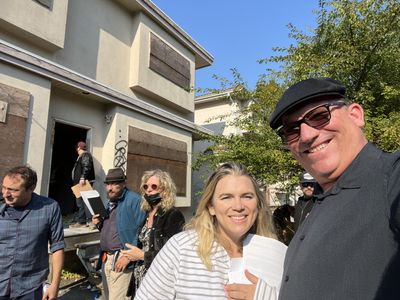 Don Dunn with Director Hanna McPherson on the set of School Spirits