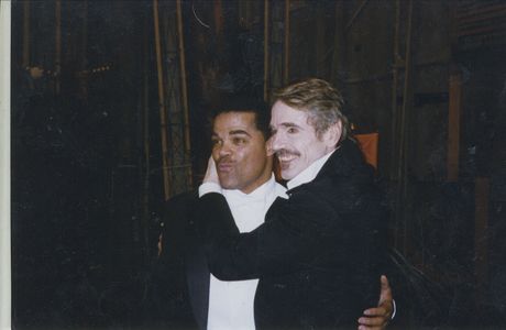 Brian Keith Allen and Jeremy Irons, backstage of the production 'Alittle Night Music'.