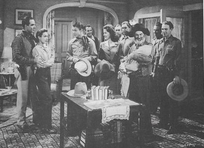 Roy Rogers, Pat Brady, Hugh Farr, Karl Farr, George 'Gabby' Hayes, Bob Nolan, Helen Parrish, Lloyd Perryman, Sons of the