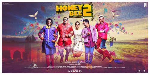 Bhavana, Baburaj, Asif Ali, Sreenath Bhasi, and Balu Varghese in Honey Bee 2: Celebrations (2017)