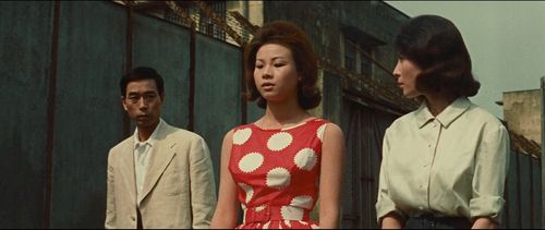 Jun Hamamura, Yoshiko Kuga, and Miyuki Kuwano in Cruel Story of Youth (1960)