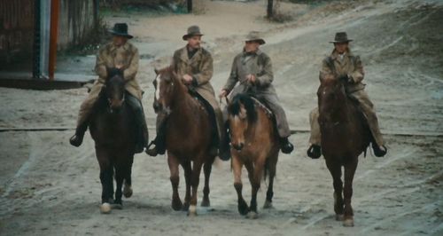 Robert Duvall, Matt Clark, Craig Curtis, and John Pearce in The Great Northfield Minnesota Raid (1972)