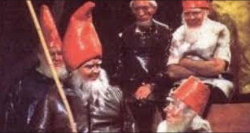 John Clive, Hugh Lloyd, Terry Scott, and Leon Thau in The Gnomes of Dulwich (1969)