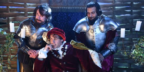 Dustin Demri-Burns, Mike Wozniak, and Guz Khan in Drunk History: UK (2015)