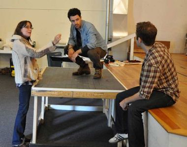 Karen Allen and Aaron Costa Ganis in rehearsal for Moonchildren (2011)