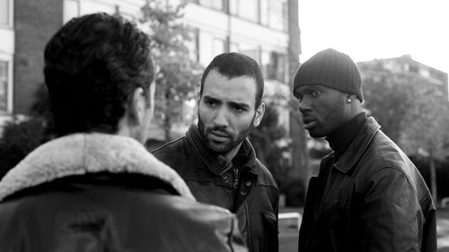 Werner Kolf, Chems Eddine Amar, and Marwan Kenzari in Wolf (2013)