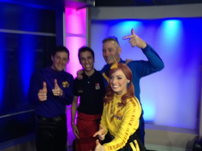 Nicholas Foustellis on Sunrise set with The Wiggles