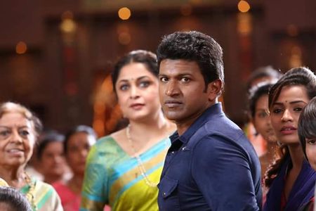 Ramya Krishnan and Puneeth Rajkumar in Anjaniputra (2017)