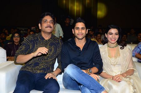 Nagarjuna Akkineni, Naga Chaitanya Akkineni, and Samantha Ruth Prabhu at an event for Majili (2019)