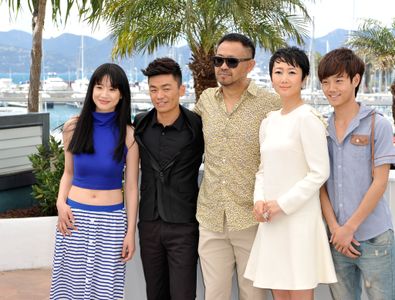 Tao Zhao, Baoqiang Wang, Jiang Wu, Meng Li, and Lanshan Luo at an event for A Touch of Sin (2013)