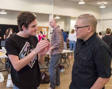 Will Tranfo, Hugo Armstrong and Eric Ting in Rehearsal