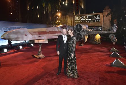 Chris Hardwick and Lydia Hearst at an event for Rogue One: A Star Wars Story (2016)