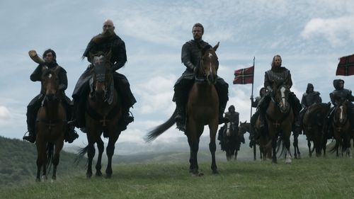 Brian Robinson, Asbjørn Krogh Nissen, and Leo Suter in Vikings: Valhalla (2022)