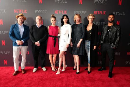 Janet McTeer, Jeph Loeb, Melissa Rosenberg, Manuel Billeter, Krysten Ritter, Rachael Taylor, and Eka Darville at an even