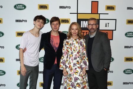 Steve Carell, Amy Ryan, Felix van Groeningen, and Timothée Chalamet at an event for Beautiful Boy (2018)