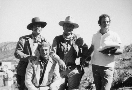 John Wayne, Christopher Mitchum, Michael Wayne, and Patrick Wayne