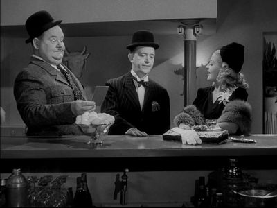 Oliver Hardy, Carol Andrews, and Stan Laurel in The Bullfighters (1945)