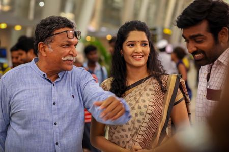 Nassar, Ritika Singh, and Vijay Sethupathi in Aandavan Kattalai (2016)