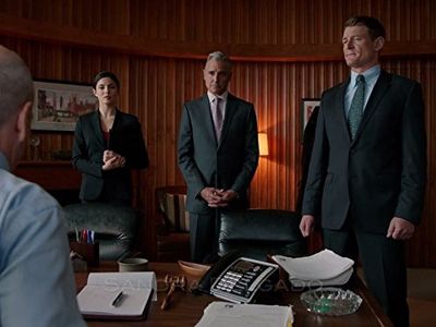 Philip Winchester and Monica Barbaro in Chicago Justice (2017)