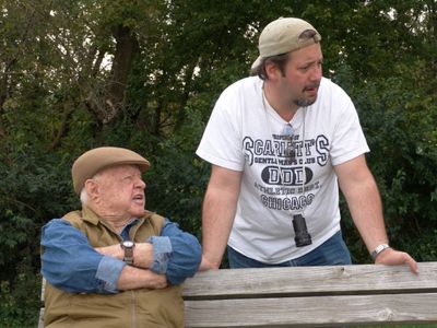 Mark Vadik & Mickey Rooney on the set of The Thirsting