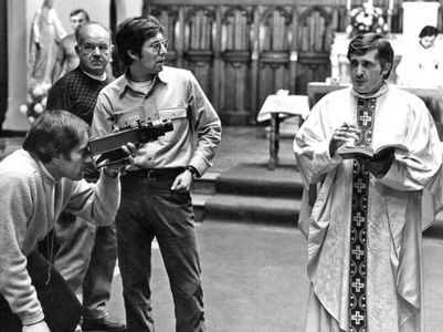 William Friedkin, Owen Roizman, and Jason Miller in The Exorcist (1973)