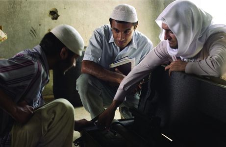 Amr Waked, Sonnell Dadral, and Mazhar Munir in Syriana (2005)