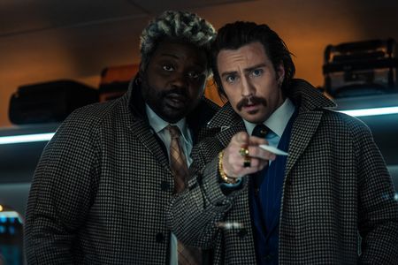 Aaron Taylor-Johnson and Brian Tyree Henry in Bullet Train (2022)