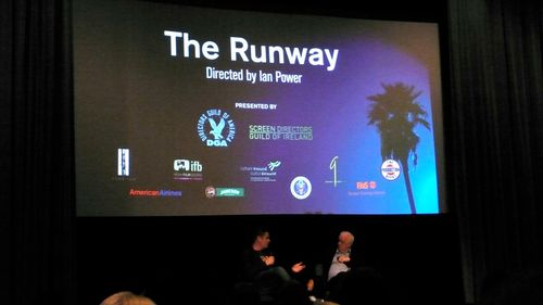 Ian Power and Jim Sheridan at a screening of 'The Runway' at the Director's Guild of America's headquarters in Los Angel