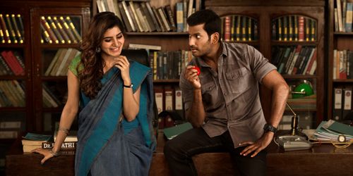 Vishal and Samantha Ruth Prabhu in Irumbu Thirai (2018)