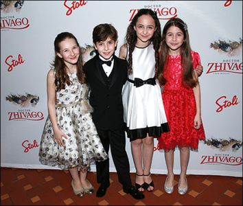 Ava-Riley Miles with Sophia Gennusa, Jonah Halperin and Ashley Brooke at the opening night party of Doctor Zhivago.