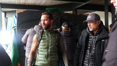 Chris Diamantopoulos and director Adam Massey on set of 