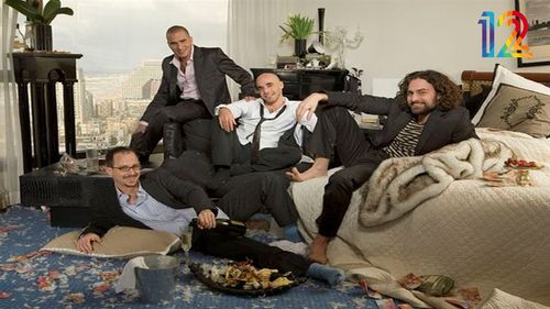 Assi Cohen, Assaf Harel, Maor Cohen, and Eran Zarahovitsh in Mesudarim (2006)