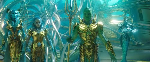 Djimon Hounsou, Natalia Safran, Andrew Crawford, and Sophia Forrest in Aquaman (2018)