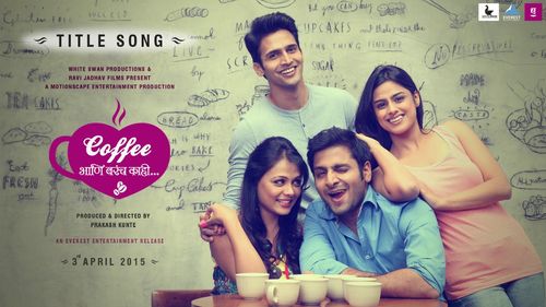 Bhushan Pradhan, Prarthana Behere, Neha Mahajan, and Vaibhav Tatwawadi in Coffee Ani Barach Kahi (2015)