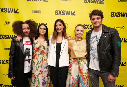 Jessica Barden, Brett Dier, Camila Mendes, Carly Stone, and Hayley Law at an event for The New Romantic (2018)