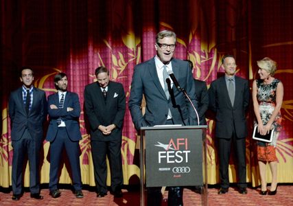 Tom Hanks, Emma Thompson, Jason Schwartzman, Colin Farrell, John Lee Hancock, Richard M. Sherman, and B.J. Novak at an e