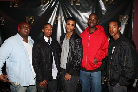 The main cast actors (L-R) Lorenzo Eduardo, Cory Hardrict, Arlen Esperlata and Mo McRae attend the Los Angeles Screening