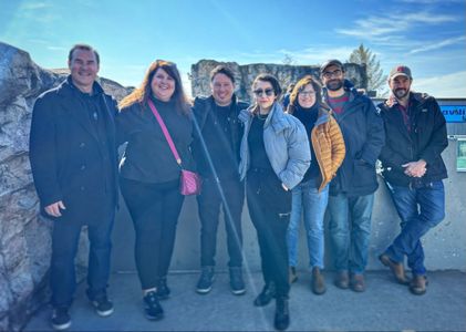 The Synthetic Cinema International and Hallmark Media crew on a location scout in Mystic, Connecticut.