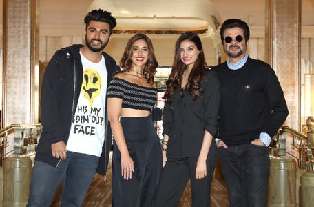 Anil Kapoor, Arjun Kapoor, Ileana D'Cruz, and Athiya Shetty at an event for Mubarakan (2017)